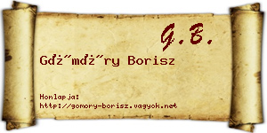Gömöry Borisz névjegykártya